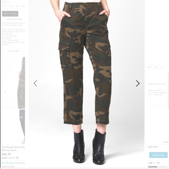 *SOLD* BlankNYC camo cargo cropped green 26 small - Picture 2 of 11